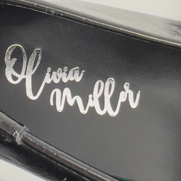 Olivia Miller Mary Jane Ballet Flats Unembellished Style 6.5 Glossy Black Crinkl - Picture 13 of 15